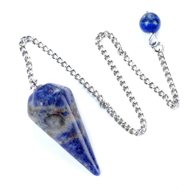 Natural Crystal Pendulum Pendant – Hexagonal Shaped Healing Gemstone