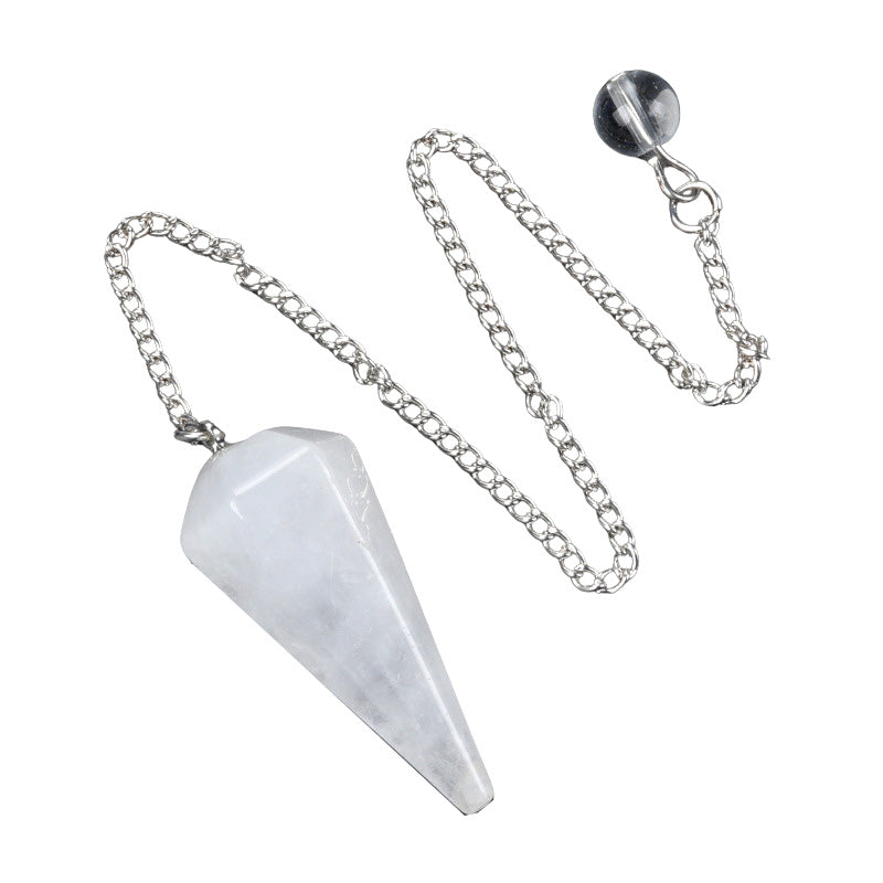 Natural Crystal Pendulum Pendant – Hexagonal Shaped Healing Gemstone