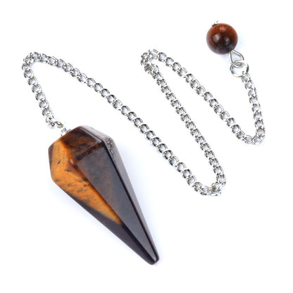 Natural Crystal Pendulum Pendant – Hexagonal Shaped Healing Gemstone