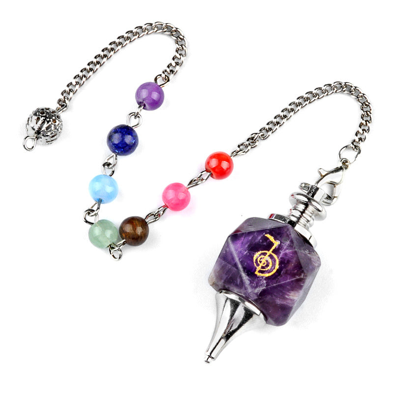 Crystal Pendulum with Reiki Symbols – Cho Ku Rei Energy Healing